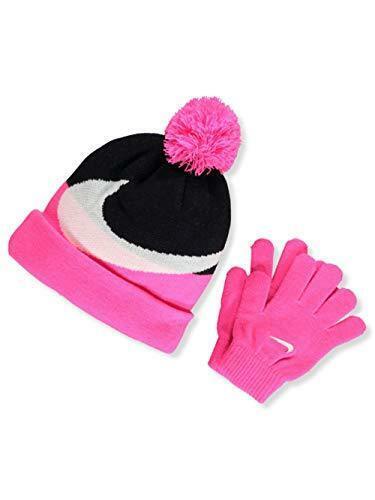 Nike Pink Hat & Gloves Set Girls (Youth One Size) - 8-20