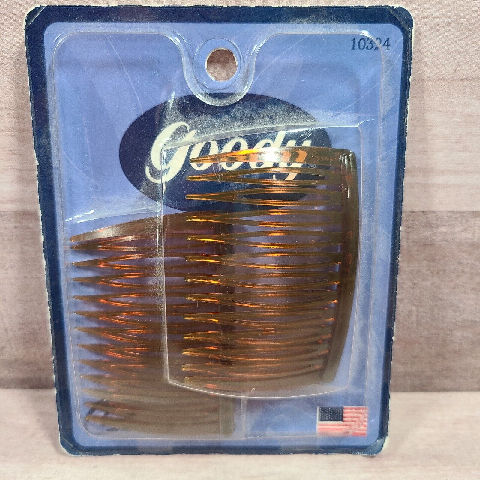 Goody Kant-slip Hair Combs Brown 1999 New Old Stock Pack Of 2